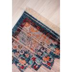 Vintage medallion area rug featuring a traditional multicolor pattern with red, blue, and gold hues, adding warmth and elegance to home decor.
