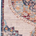 Vintage medallion area rug featuring a traditional multicolor pattern with red, blue, and gold hues, adding warmth and elegance to home decor.