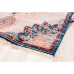 Vintage medallion area rug featuring a traditional multicolor pattern with red, blue, and gold hues, adding warmth and elegance to home decor.
