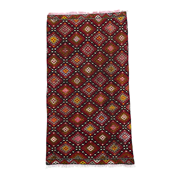 Picture of Handmade Kilim Rug 2' x 3'8" - Vintage Turkish Wool Flatweave, Geometric Tribal Boho Rug, Colorful Woven Accent Mat, Small Area Carpet