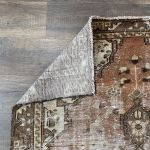 Picture of 3'10"x6'5" Handmade Antique Turkish Wool Rug – Hand-Knotted Vintage Brown & Beige Medallion Carpet