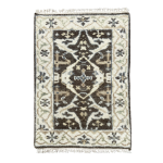 Picture of 2' x 3' Handmade Turkish Wool Rug | Vintage Brown Area Rug | Boho Small Rug