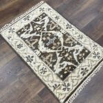 Picture of 2' x 3' Handmade Turkish Wool Rug | Vintage Brown Area Rug | Boho Small Rug