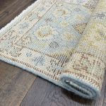 Picture of 1'10" x 3'1" Handmade Turkish Wool Rug - Vintage Floral Area Rug | Soft Blue Boho Rug