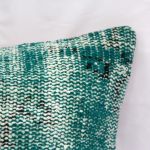 Picture of Wool 20 Inch Turquoise Pillowcase - Turkish OverDyed Decorative Wool Rug Pillow Hand-Knotted Pillowcase