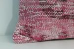 Picture of Pink Pillow 18x18 - Turkish Over-Dyed Decorative Wool Rug Pillow Hand-Knotted Rug Pillow Cover