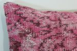 Picture of Pink Pillow 18x18 - Turkish Over-Dyed Decorative Wool Rug Pillow Hand-Knotted Rug Pillow Cover