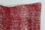 Picture of Set of 2 Red Pillows 18x18 - Turkish Over-Dyed Decorative Wool Rug Pillows Pair - Kilim Rug Pillow Covers One-of-Kind Throws for Couch