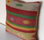 Picture of Vintage Rug Pillow Cover - Hand-Knotted Wool Kilim Cushion 16x16