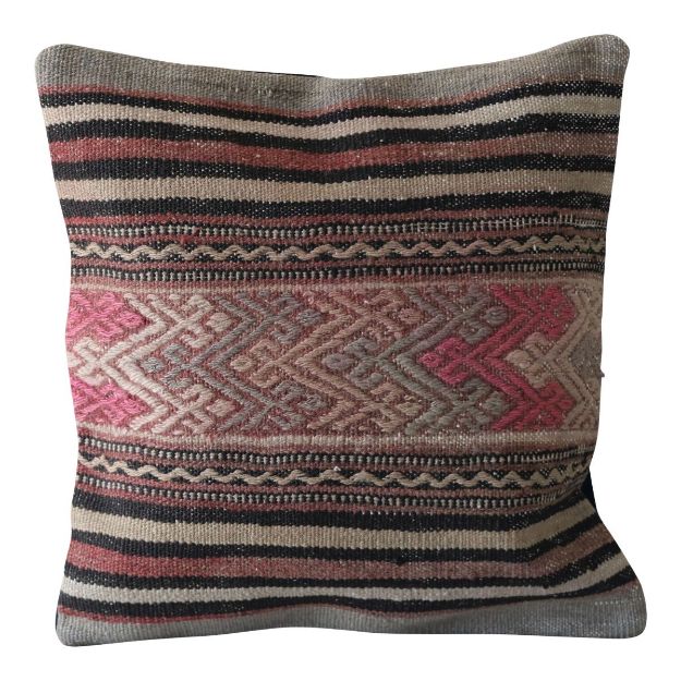 Picture of Antique Kilim Pillow Cover 16x16 - Vintage Rug Throw Pillow - Ideal Decorative Gift for Sofa & Couch