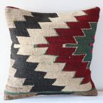 Picture of Kilim Pillow 16x16 - Vintage Decorative Accent Wool Pillow for Couch - Rug Pillow Cover