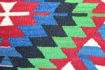 Picture of Decorative Accent Pillow - Vintage Kilim Rug Wool Pillow Case 18x18 - Leather Backing Throw Cushion for Couch Sofa