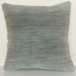 Picture of Solid Wool Rug Pillow 18x18 - Vintage Hand Knotted Wool Kilim Pillow for Couch