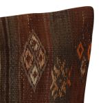 Picture of Bohemian Pastel Brown Kilim Pillow | Handmade Pillow Cover | 16x16 Inches | Decorative Wool Cotton Pillowcase