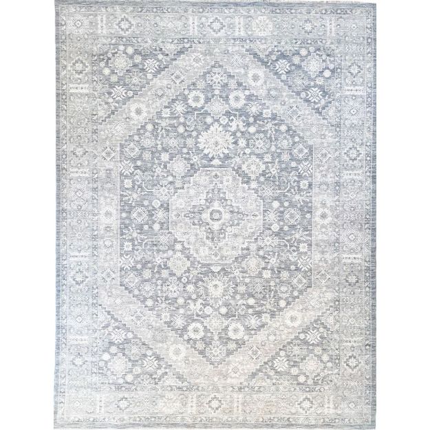 Picture of Sisley Distressed Gray Silver Vintage Medallion Rug