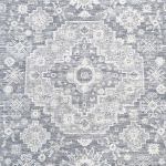 Picture of Sisley Distressed Gray Silver Vintage Medallion Rug