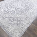 Picture of Sisley Distressed Gray Silver Vintage Medallion Rug