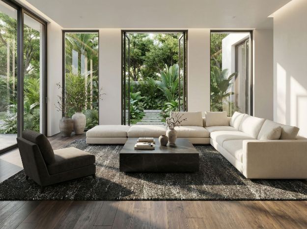 	Luxury charcoal dark gray ultra-plush rug with a 1-inch thick pile, high-density construction, and timeless design for living rooms or bedrooms